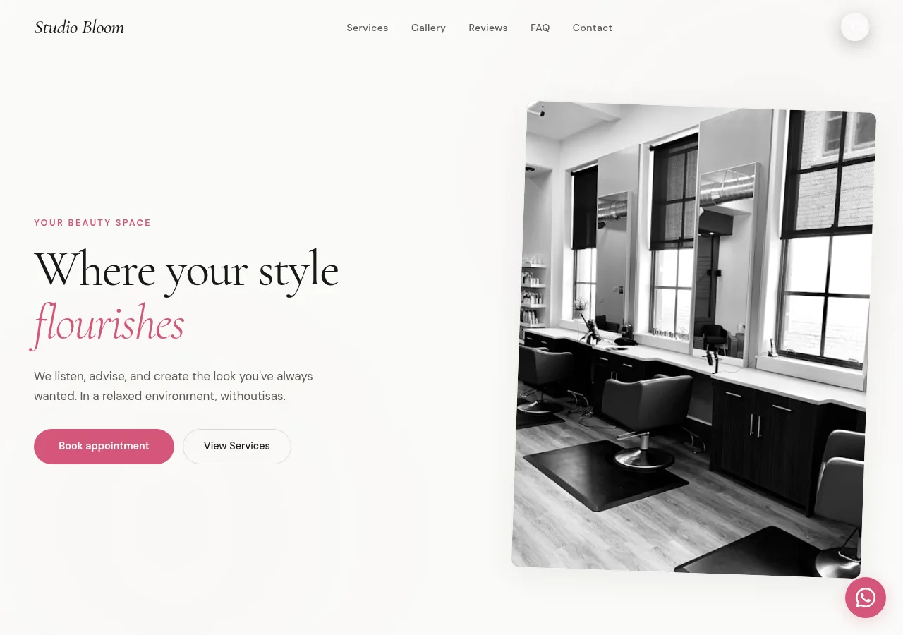 Studio Bloom salon (Desktop)