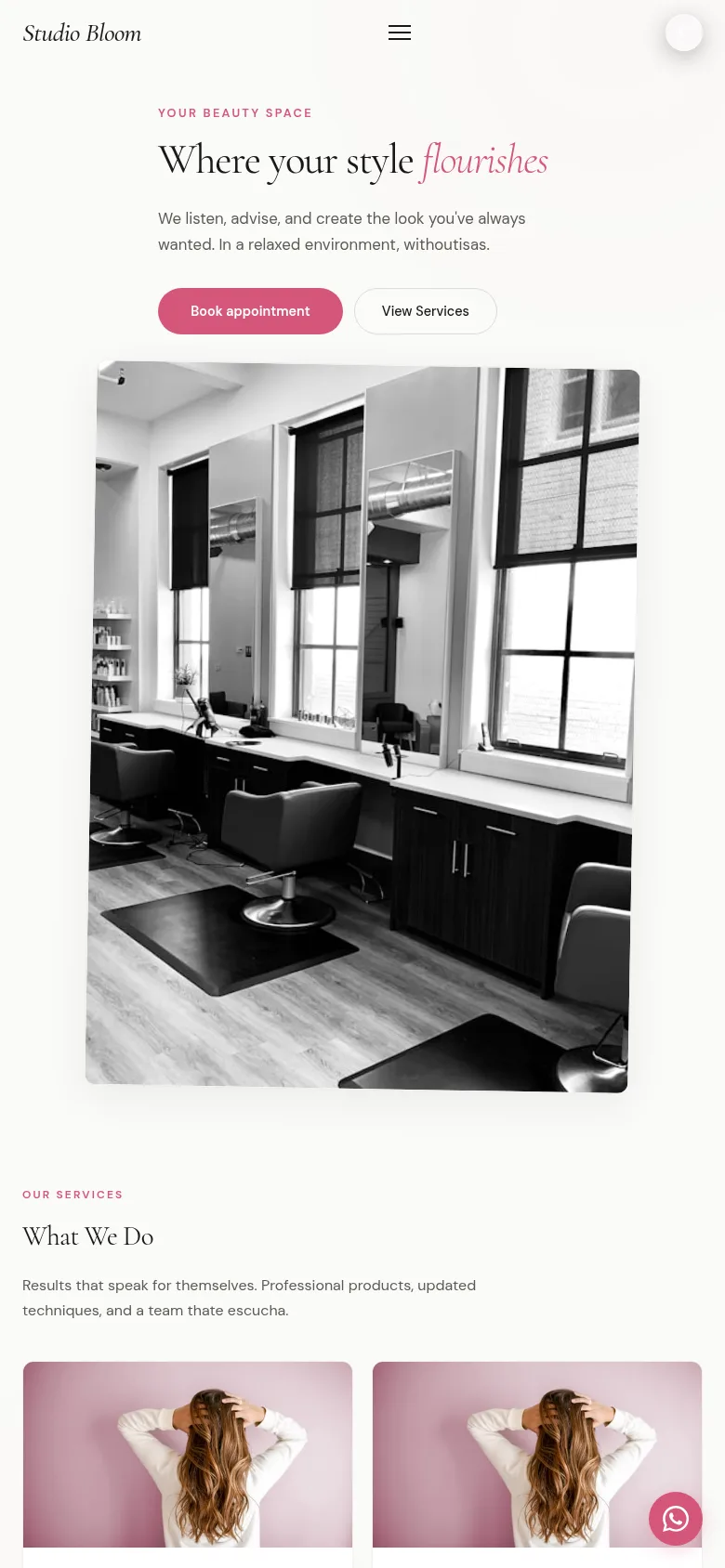 Studio Bloom salon (Mobile)